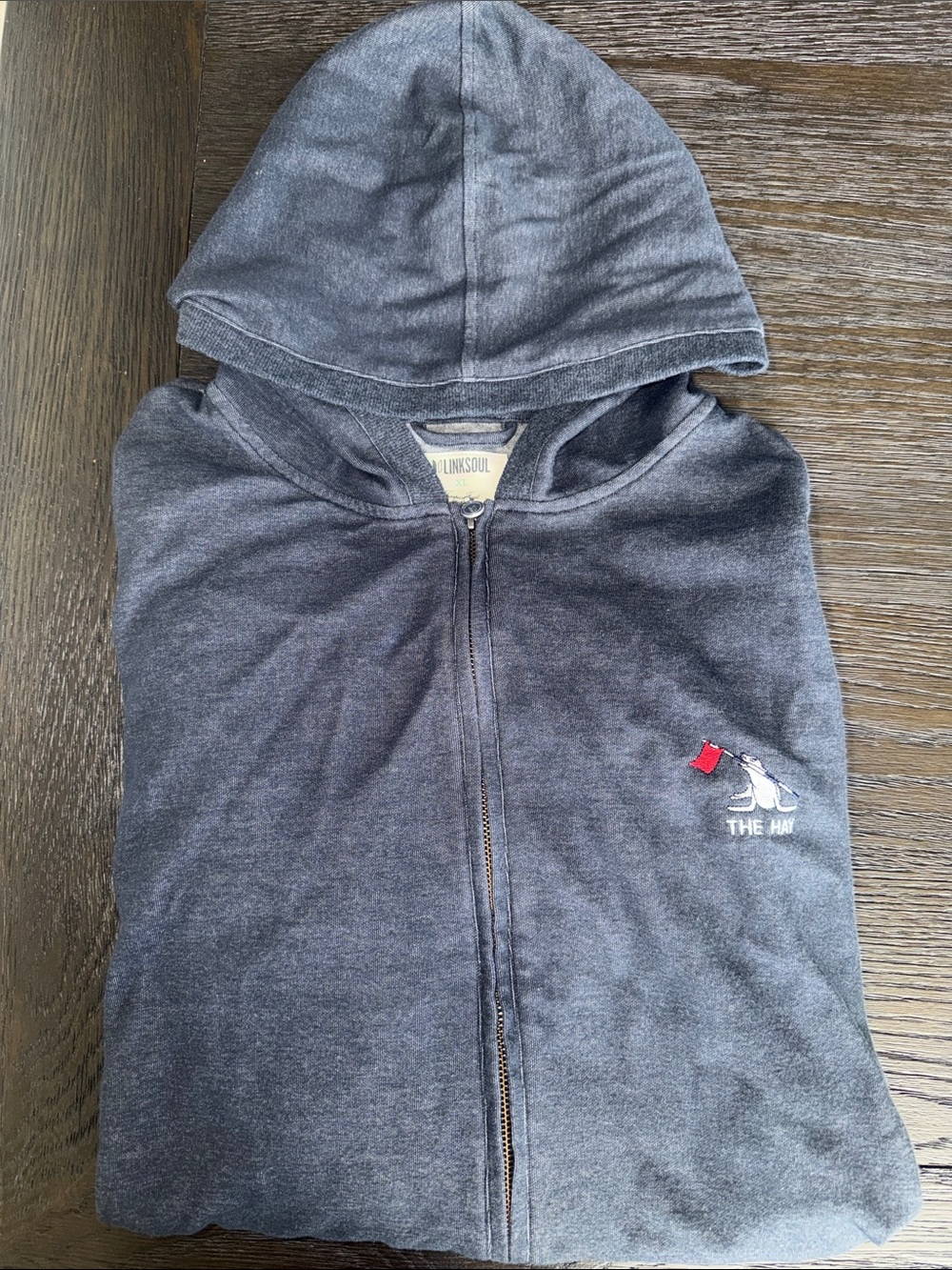 The Hay Linksoul Heather Gray Full-Zip Hoodie with Seal